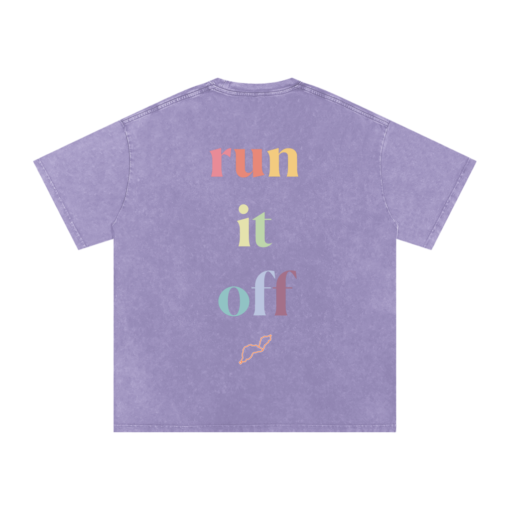 Run it off - Snow Washed Oversized Cotton T-Shirt