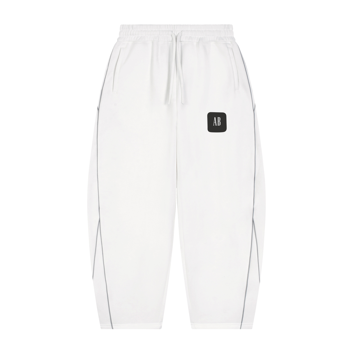 Unisex Piping Fleece Barrel Leg Sweatpants