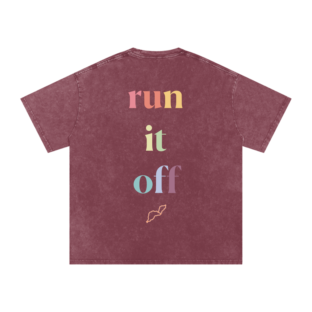 Run it off - Snow Washed Oversized Cotton T-Shirt