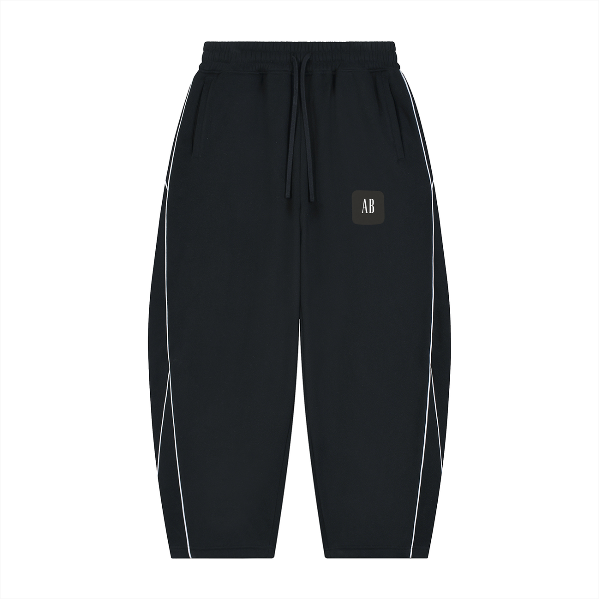 Unisex Piping Fleece Barrel Leg Sweatpants
