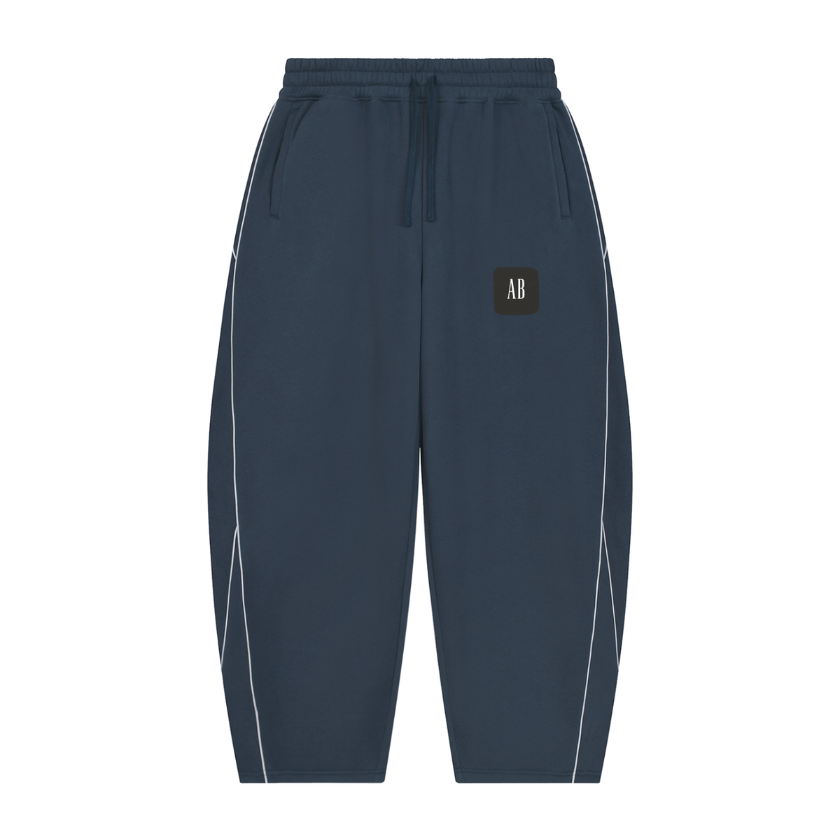 Unisex Piping Fleece Barrel Leg Sweatpants