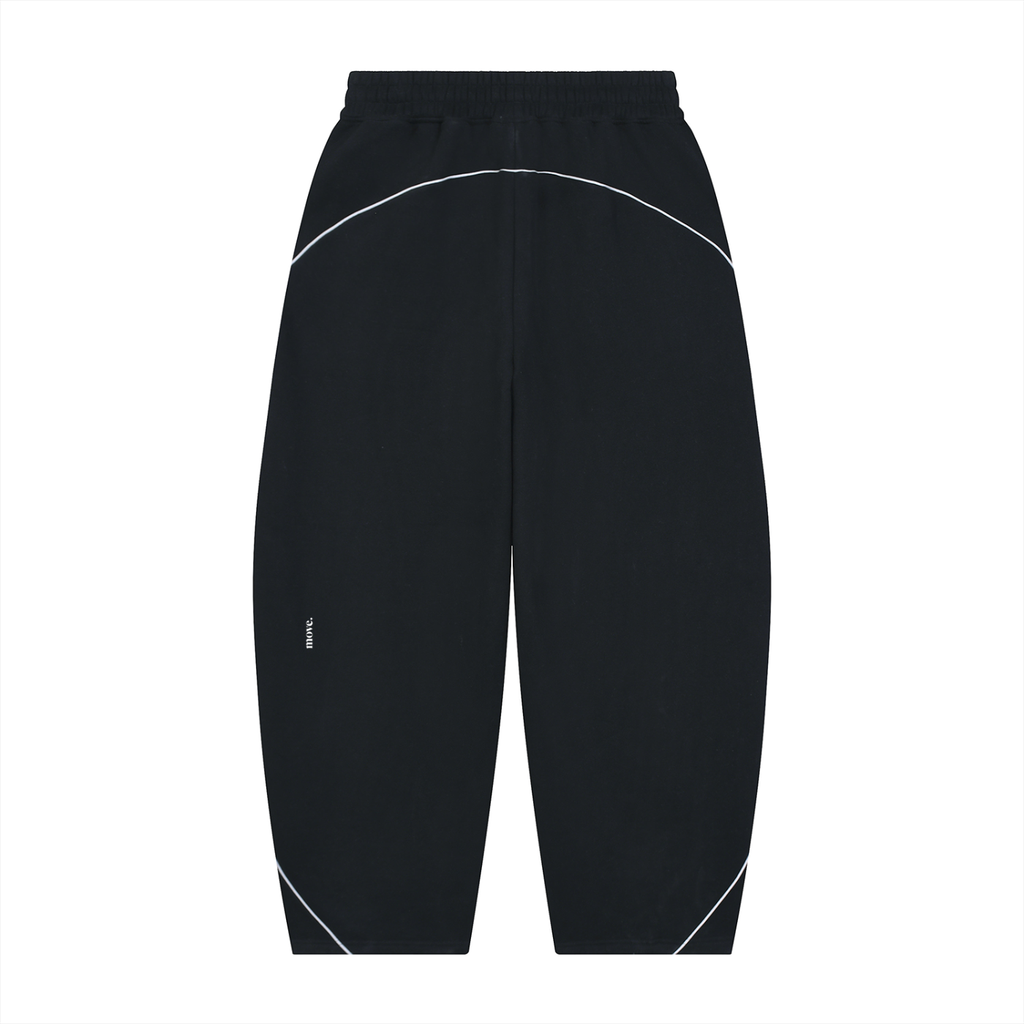 Unisex Piping Fleece Barrel Leg Sweatpants