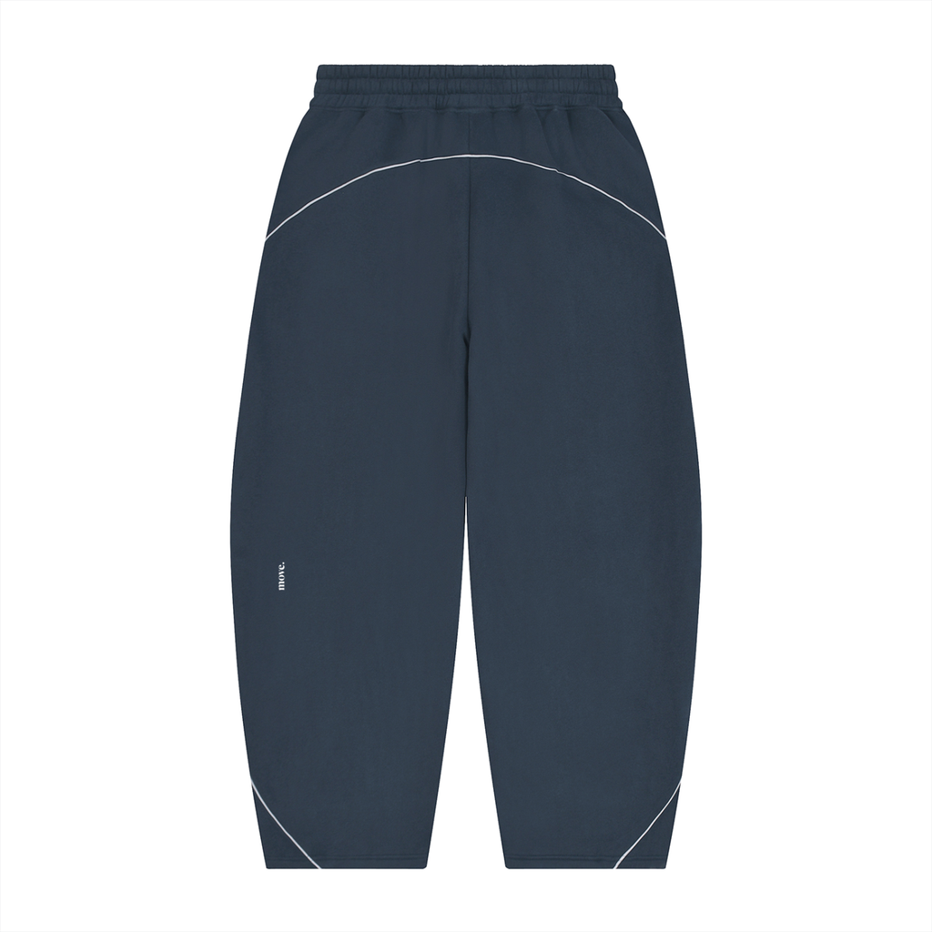 Unisex Piping Fleece Barrel Leg Sweatpants