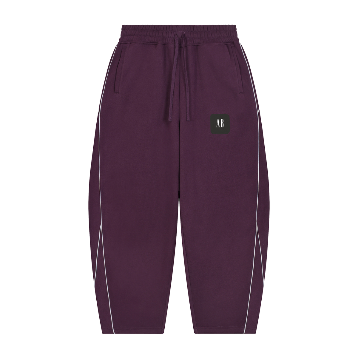 Unisex Piping Fleece Barrel Leg Sweatpants